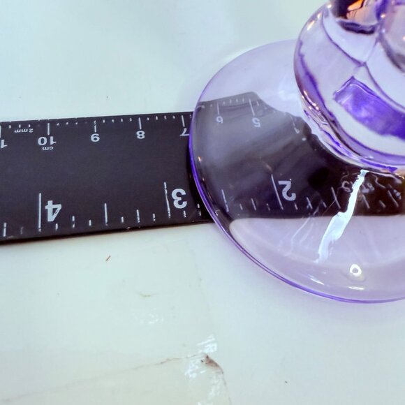 VTG Purple Lavender Glass Cup Set of 2 Petal Decor Lilac Cocktail Glass Dessert - Picture 9 of 16